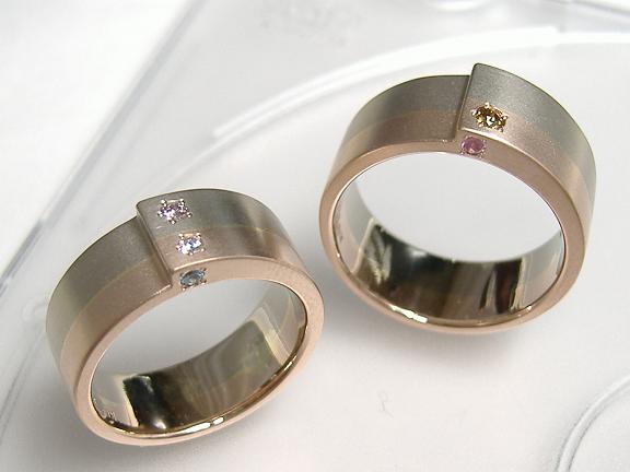 幅広で存在感のある結婚指輪オーダーメイド例