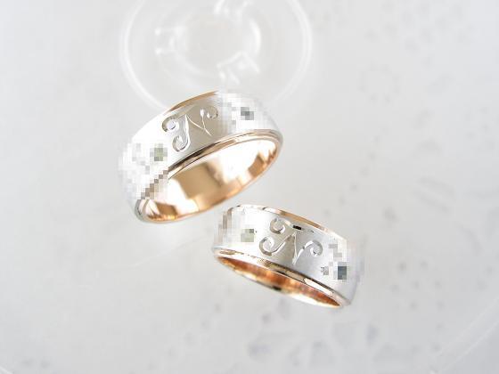 2種類の素材を使用した結婚指輪オーダー例
