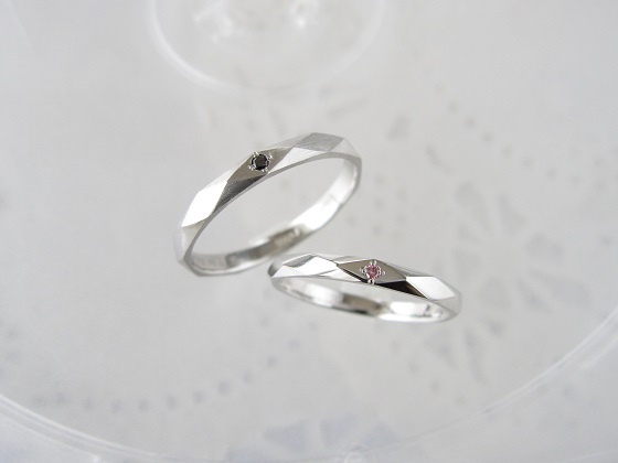 シンプルで細身の結婚指輪オーダーメイド例