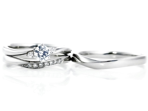結婚指輪｜人気 の シンプル で 細い マリッジリング デザイン 重ね付け ダイヤモンド × プラチナ Pｔ900 